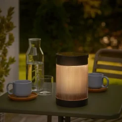 Solar tafellamp Coupar, zwart, kunststof, IP44