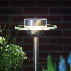 solarlamp Ufo m. LED IP44 uit roestvrij staal