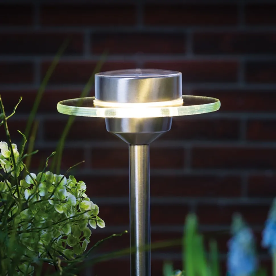 solarlamp Ufo m. LED IP44 uit roestvrij staal
