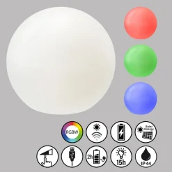 Solar-LED acculamp Busso wit, schemersensor