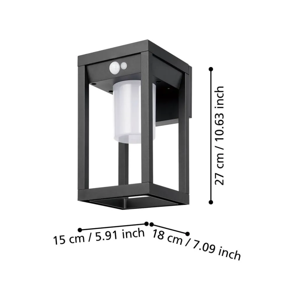 Solar-LED buitenwandlamp Martano met sensor