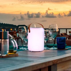Solar-LED tafellamp Orno, warmwit en RGB
