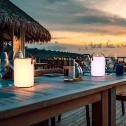 Solar-LED tafellamp Orno, warmwit en RGB