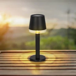 Solar-tafellamp 36632 van kunststof, zwart