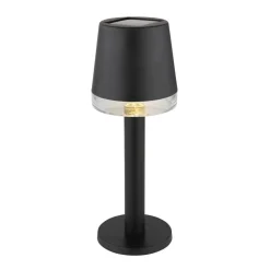 Solar-tafellamp 36632 van kunststof, zwart