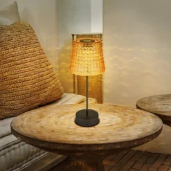 Solar-tafellamp 36634-2A in 2 per set zwart/amber