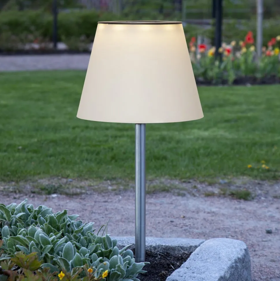 Solini LED grondspies lamp, wit/zilver, hoogte 90 cm