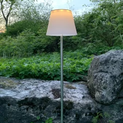 Solini LED grondspies lamp, wit/zilver, hoogte 90 cm