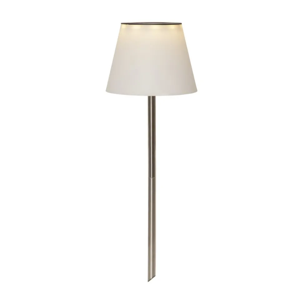 Solini LED grondspies lamp, wit/zilver, hoogte 90 cm