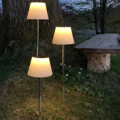 Solini LED grondspies lamp, wit/zilver, hoogte 90 cm