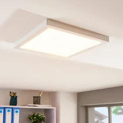 Solvie LED plafondlamp, wit, hoekig, 30 x 30 cm