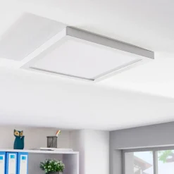 Solvie LED plafondlamp, wit, hoekig, 30 x 30 cm