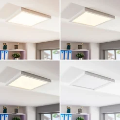 Solvie LED plafondlamp, wit, hoekig, 30 x 30 cm