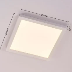 Solvie LED plafondlamp, wit, hoekig, 30 x 30 cm