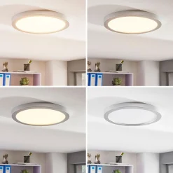 Solvie LED plafondlamp, zilver, rond, Ø 30 cm