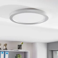 Solvie LED plafondlamp, zilver, rond, Ø 30 cm