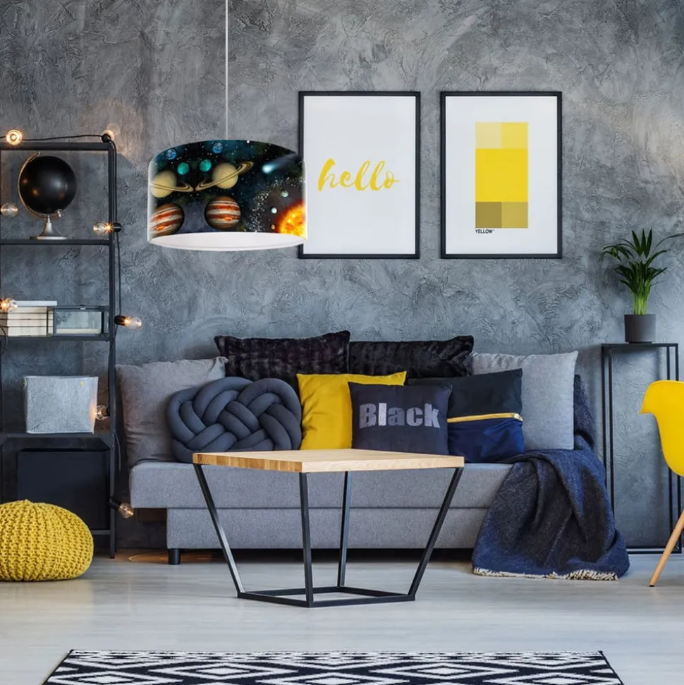 Space hanglamp met ruimteprint