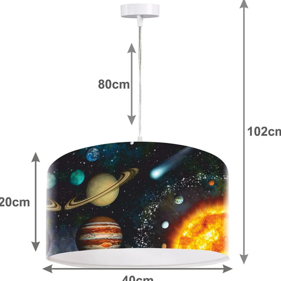 Space hanglamp met ruimteprint