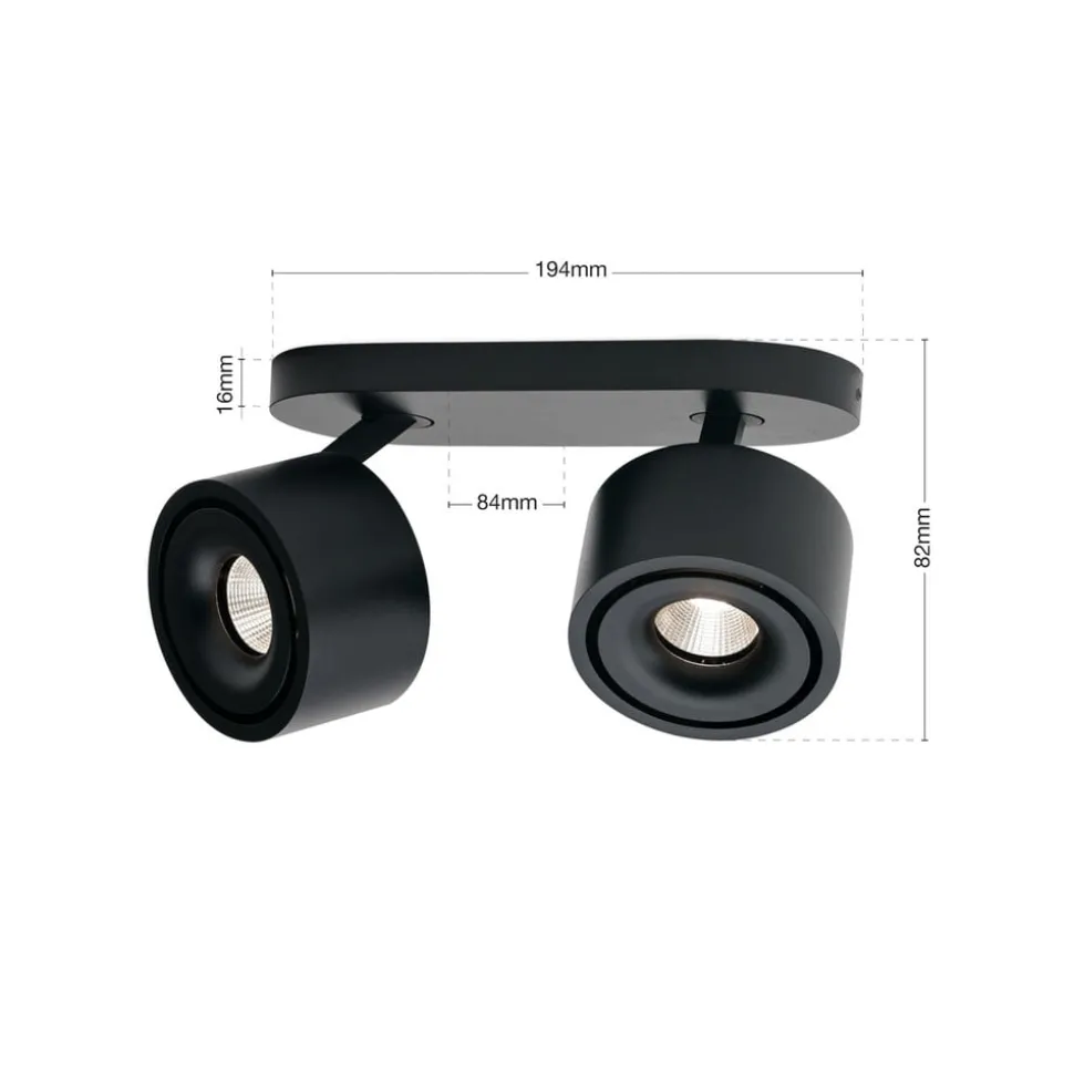 Specter LED plafondspot, zwart, lengte 19,4 cm, aluminium