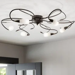 Speelse plafondlamp Claudi, antiek bruin