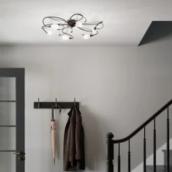 Speelse plafondlamp Claudi, antiek bruin