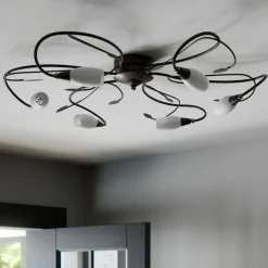 Speelse plafondlamp Claudi, antiek bruin