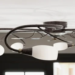 Speelse plafondlamp Claudi, antiek bruin