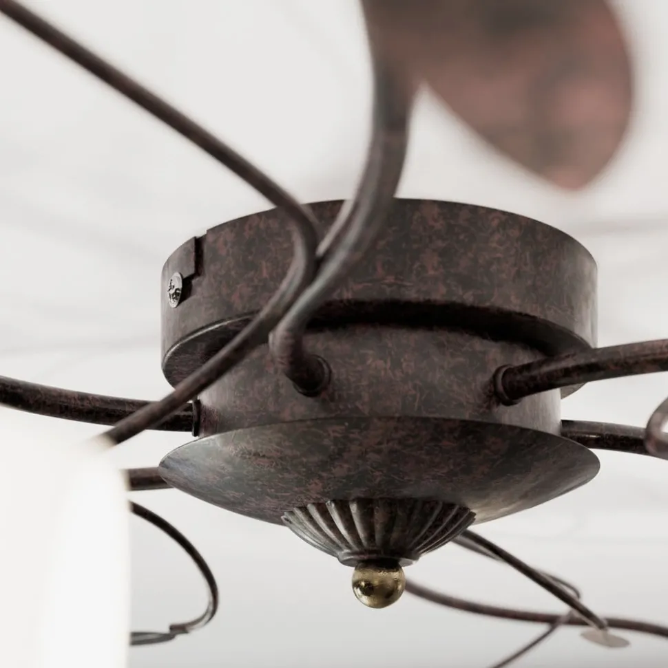 Speelse plafondlamp Claudi, antiek bruin