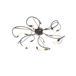 Speelse plafondlamp Claudi, antiek bruin