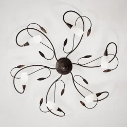 Speelse plafondlamp Claudi, antiek bruin