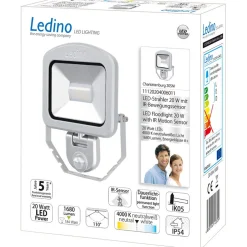 Spot Charlottenburg Sensor zilver 20W 4.000K