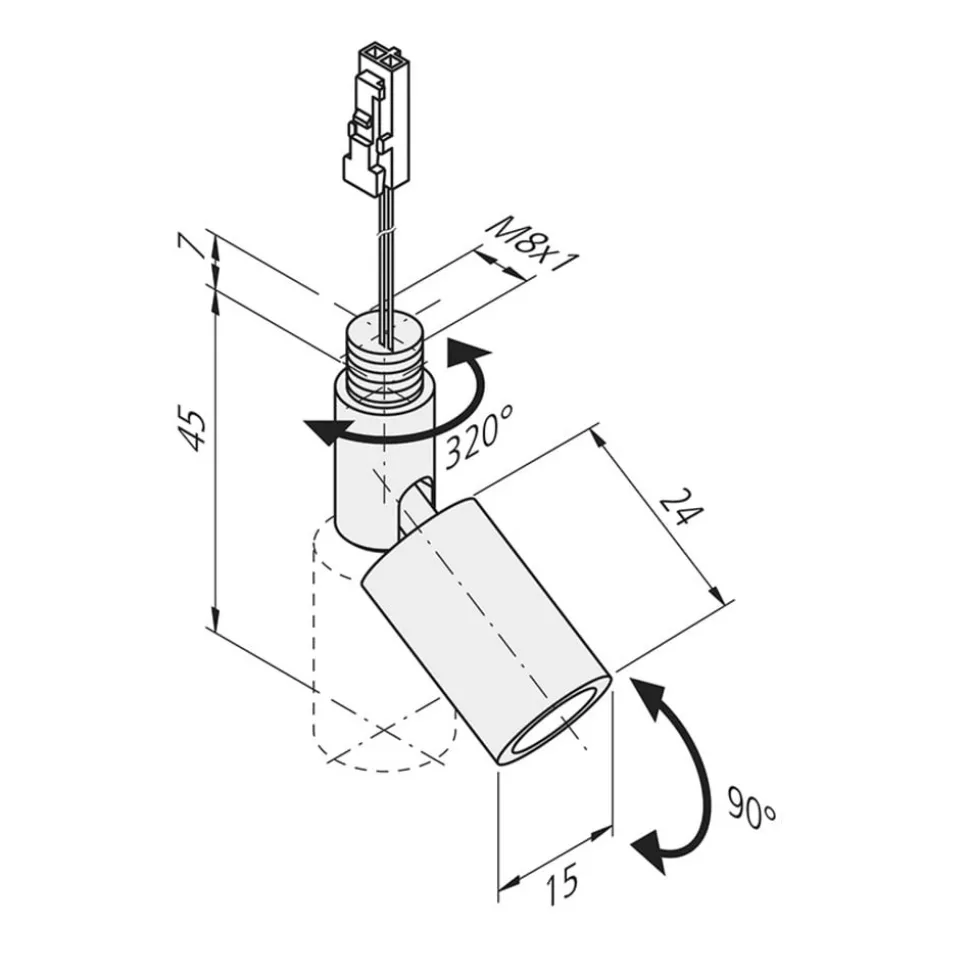 Spot LED Point alu geëloxeerd, 4.000 K