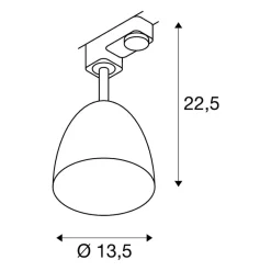 Spot Para Cone 14 voor 3-fasen railsysteem, zwart