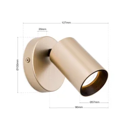 Spot Sean, goudkleurig, metaal, draaibaar, GU10