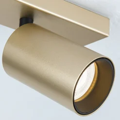 Spot Sean, 4-lamps, goudkleurig, metaal, draaibaar gemonteerd