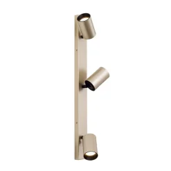 Spot Sean, 3-lamps, goudkleurig, metaal, draaibaar gemonteerd