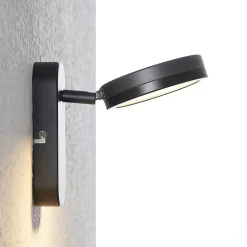 Spot Vesim, zwart, 1-lamp, 15 cm hoog, ijzer