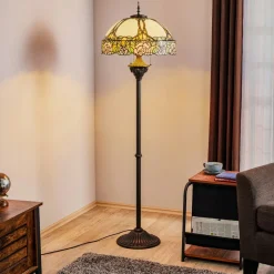 Sprookjesachtige vloerlamp Emily in Tiffany-stijl