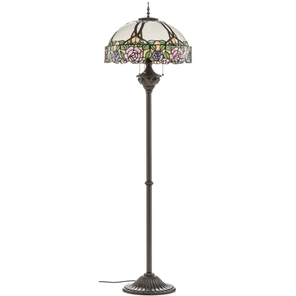 Sprookjesachtige vloerlamp Emily in Tiffany-stijl