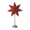 Staande ster Antique, metaal/papier, rood