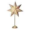 Staande ster Antique, metaal/papier, goud