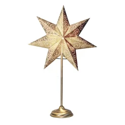 Staande ster Antique, metaal/papier, goud