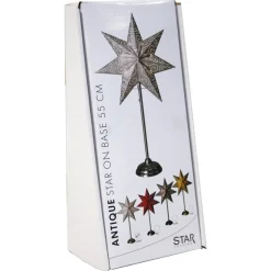 Staande ster Antique, metaal/papier, goud