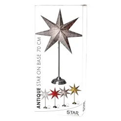 Staande ster Antique, metaal/papier, goud