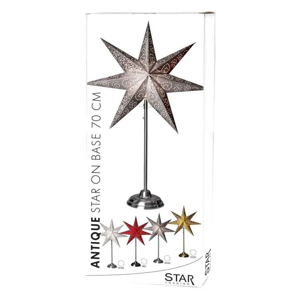 Staande ster Antique, metaal/papier, goud