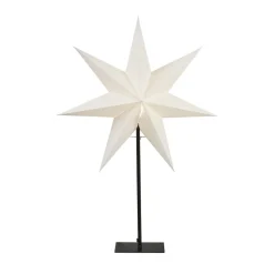 Staande ster Frozen, 7-punten, zwart/ster wit