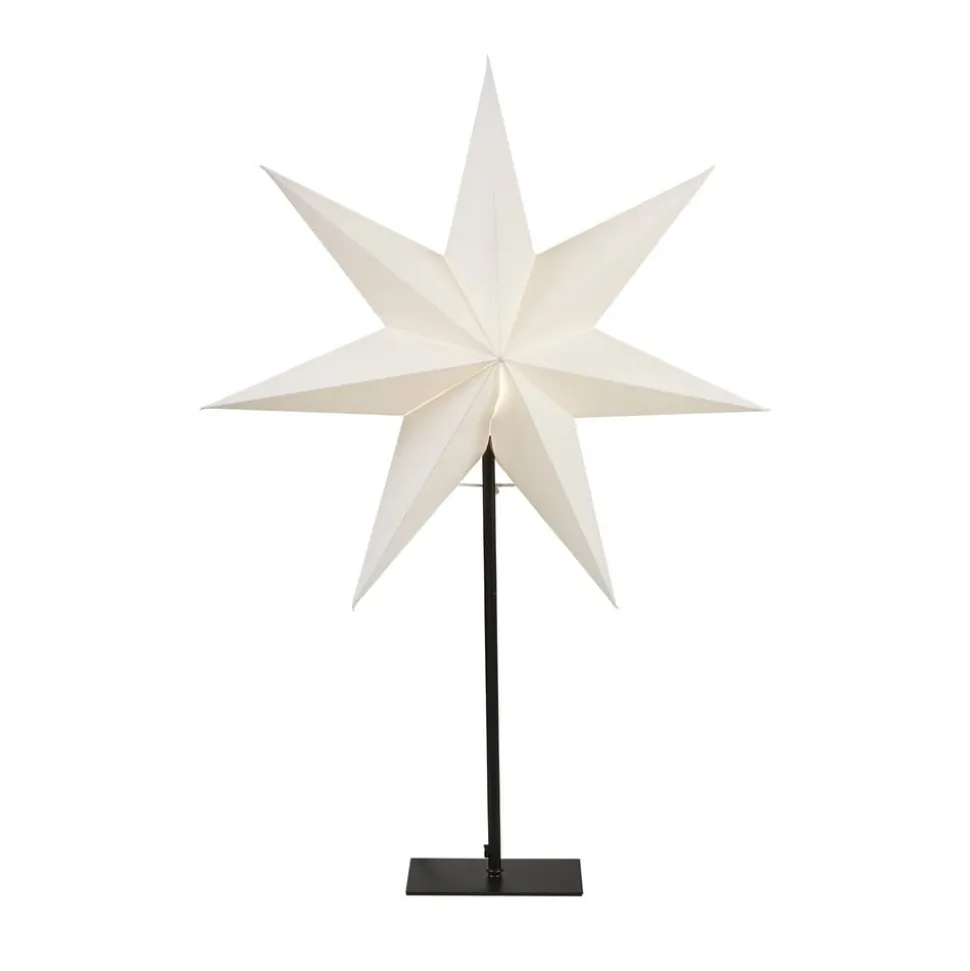 Staande ster Frozen, 7-punten, zwart/ster wit