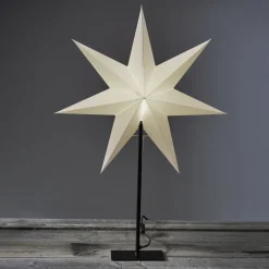 Staande ster Frozen, 7-punten, zwart/ster wit