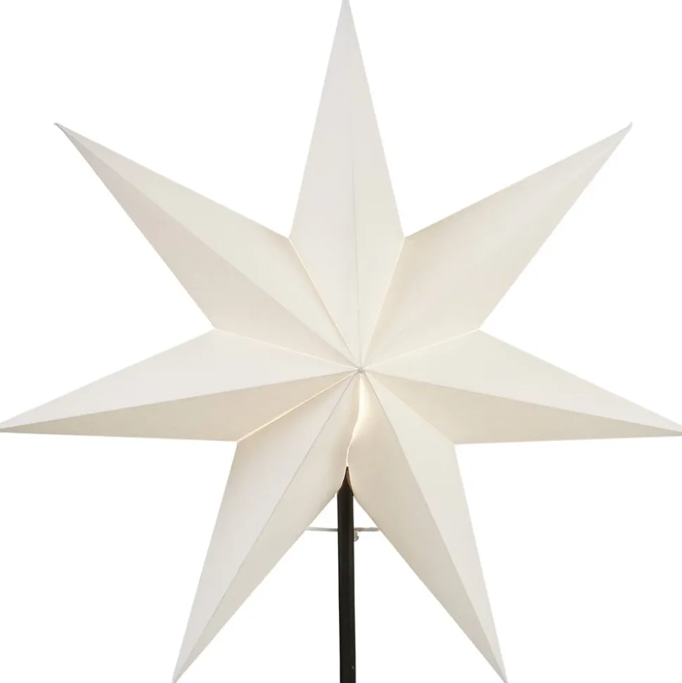 Staande ster Frozen, 7-punten, zwart/ster wit