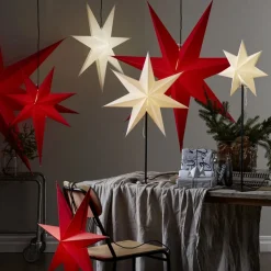 Staande ster Frozen, 7-punten, zwart/ster wit